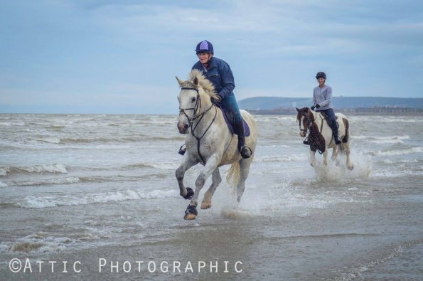 Heather and Anna racing